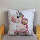 Unicorn Print Super Soft Short Plush Cushion Cover Cute Cartoon Pillow Covers 45X45 Square Pillows Cases Home Decor Pillowcase