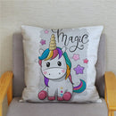 Unicorn Print Super Soft Short Plush Cushion Cover Cute Cartoon Pillow Covers 45X45 Square Pillows Cases Home Decor Pillowcase