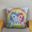 Unicorn Print Super Soft Short Plush Cushion Cover Cute Cartoon Pillow Covers 45X45 Square Pillows Cases Home Decor Pillowcase
