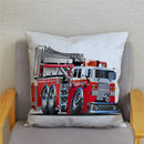 Excavator Bulldozer Car Pattern Print Cushion Cover Short Plush Pillow Covers Pillows Case Home Decoration Pillowcase 45*45cm