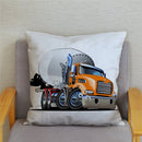 Excavator Bulldozer Car Pattern Print Cushion Cover Short Plush Pillow Covers Pillows Case Home Decoration Pillowcase 45*45cm