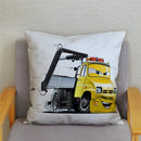 Excavator Bulldozer Car Pattern Print Cushion Cover Short Plush Pillow Covers Pillows Case Home Decoration Pillowcase 45*45cm