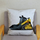 Excavator Bulldozer Car Pattern Print Cushion Cover Short Plush Pillow Covers Pillows Case Home Decoration Pillowcase 45*45cm