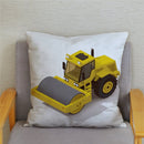 Excavator Bulldozer Car Pattern Print Cushion Cover Short Plush Pillow Covers Pillows Case Home Decoration Pillowcase 45*45cm