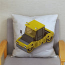 Excavator Bulldozer Car Pattern Print Cushion Cover Short Plush Pillow Covers Pillows Case Home Decoration Pillowcase 45*45cm