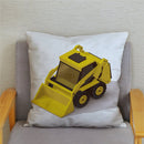 Excavator Bulldozer Car Pattern Print Cushion Cover Short Plush Pillow Covers Pillows Case Home Decoration Pillowcase 45*45cm
