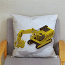 Excavator Bulldozer Car Pattern Print Cushion Cover Short Plush Pillow Covers Pillows Case Home Decoration Pillowcase 45*45cm