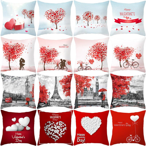Kissenbezug Rot Liebhaber Hochzeit Deko Sofabezug Fall Sitz Auto Wohnkultur Dekokissen 45x45cm Decor Home