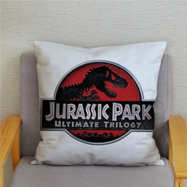 Kissenbezug Super Jurassic Park Dinosaurier Print Überwurf weicher Plüsch Kissenbezug 45 * 45 Kissenbezug Sofa Home Decor Kissenbezüge