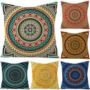 Classical Gallery Beauty Linen Pillows Case Pillowcase Square Mandala-style Pillow Cover Office Sofa Cushion Home Throw Pillow