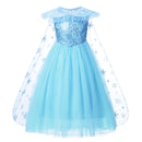Frozen Girls Elsa Cosplay Dress Fancy Costume Girl Snow Queen Halloween Birthday Party Children Princess Clothes Cloak Disney