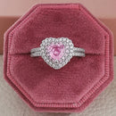 2021 New Luxury Fashion 925 Sterling Silver Pink Engagement Wedding Band Eternity Ring For Women Christmas Gift Love Jewelry Z2