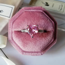 2021 New Luxury Fashion 925 Sterling Silver Pink Engagement Wedding Band Eternity Ring For Women Christmas Gift Love Jewelry Z2