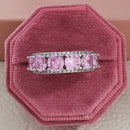 2021 New Luxury Fashion 925 Sterling Silver Pink Engagement Wedding Band Eternity Ring For Women Christmas Gift Love Jewelry Z2