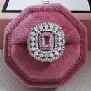 2021 New Luxury Fashion 925 Sterling Silver Pink Engagement Wedding Band Eternity Ring For Women Christmas Gift Love Jewelry Z2