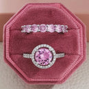 2021 New Luxury Fashion 925 Sterling Silver Pink Engagement Wedding Band Eternity Ring For Women Christmas Gift Love Jewelry Z2