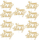 10pcs Gittler Happy Birthday Cake Topper Bling Sparkle Decoration Sign Happy Birthday Cake Topper Girl`s Birthday Dessert Decor