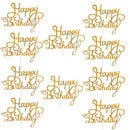 10pcs Gittler Happy Birthday Cake Topper Bling Sparkle Decoration Sign Happy Birthday Cake Topper Girl`s Birthday Dessert Decor