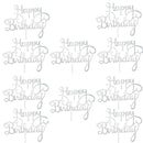 10pcs Gittler Happy Birthday Cake Topper Bling Sparkle Decoration Sign Happy Birthday Cake Topper Girl`s Birthday Dessert Decor