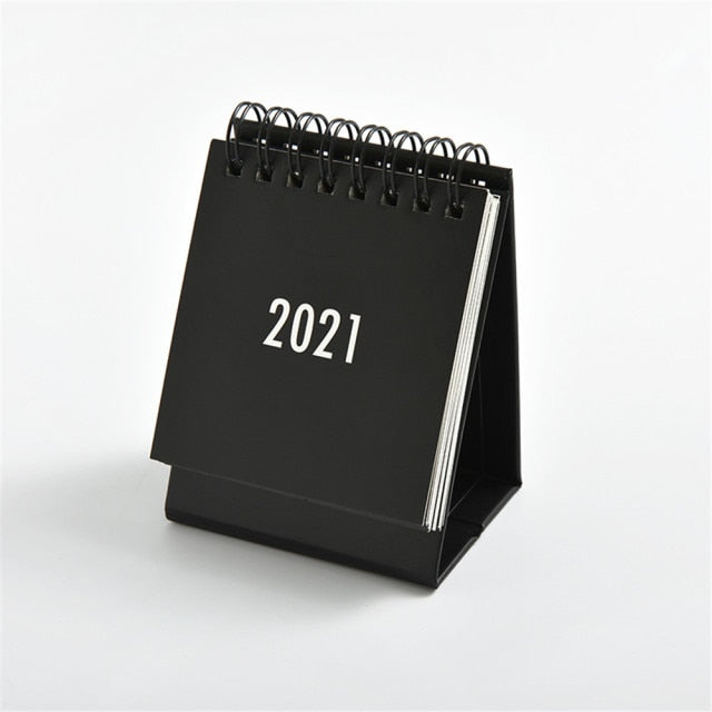 2021 2022 Einfache Schwarz-Weiß-Grau-Serie Desktop-Kalender Dualer Tagesablauf Tischplaner Jährlicher Agenda-Organizer Büro