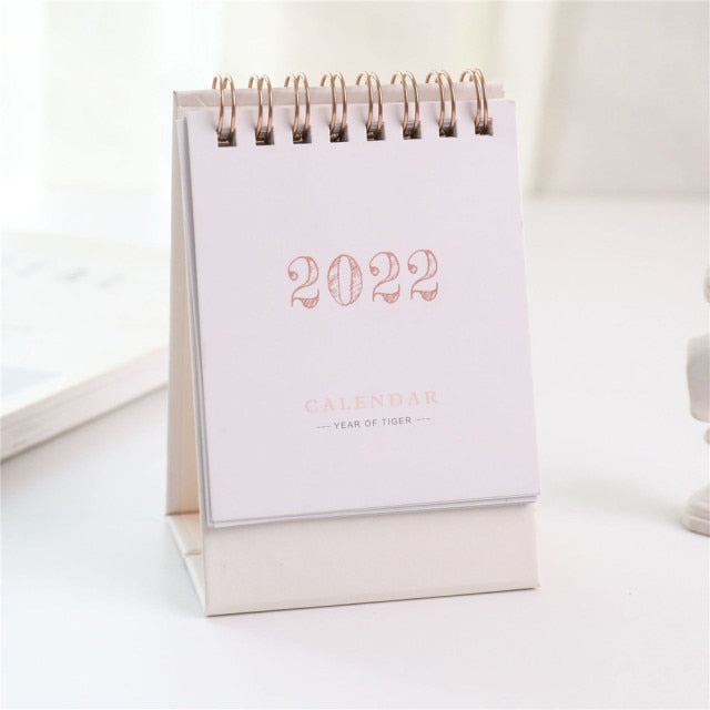 2021 2022 Simple negro blanco gris serie calendario de escritorio doble horario diario planificador de mesa Agenda anual organizador Oficina