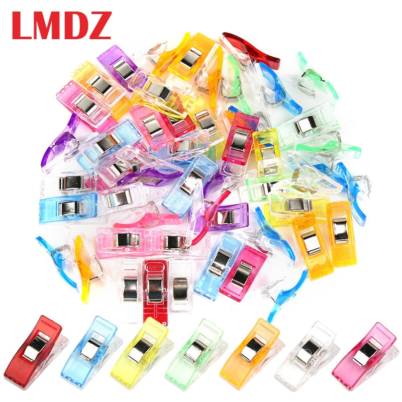 LMDZ 20/50 Pcs Sewing Clips Multicolor Plastic Clips Fabric Clamps Patchwork Craft Clips Clothing Clips Holder Quilting Clip