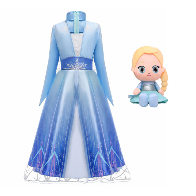 Frozen Girls Dress Elsa 2 Cosplay Costume Kids Fancy Children Gowns Princess  Vestidos Infantil Snow Queen Disney