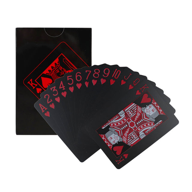 24-karätiges Gold Spielkarten-Pokerspiel-Deck Blattgold-Pokeranzug aus Kunststoff, magisches, wasserdichtes Kartenspiel, magisches Wasser, Geschenkkollektion