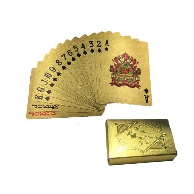 24k Gold Playing Card Poker Game Deck Gold Leaf Poker Suit Plastic Magic Waterproof Deck Of  Card Magic Water Gift Collection