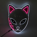 Glowing Neon EL Party Mask Halloween LED Mask Scary Cosplay Party Mask Light Up Masque Masquerad Mask Glow In The Dark