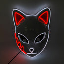 Glowing Neon EL Party Mask Halloween LED Mask Scary Cosplay Party Mask Light Up Masque Masquerad Mask Glow In The Dark