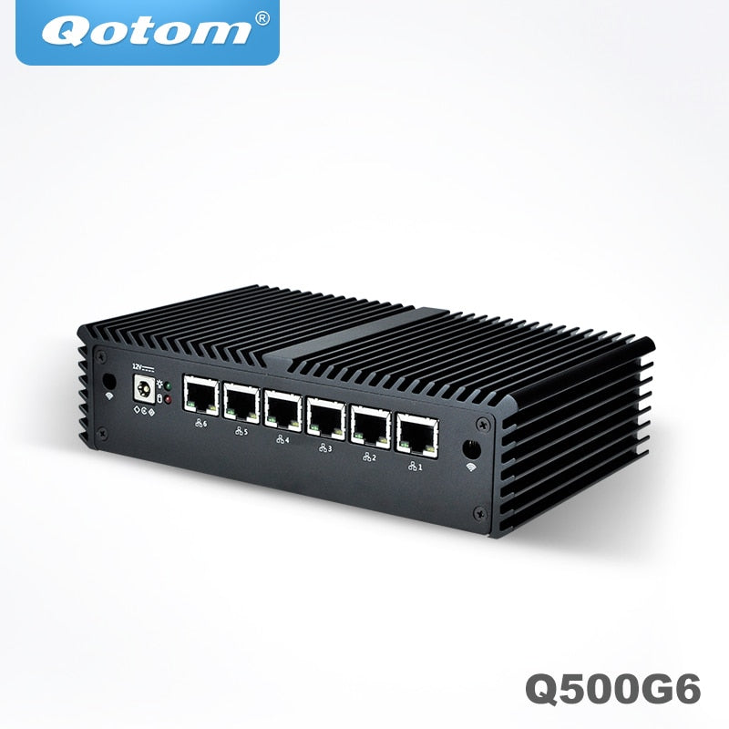 6 puertos Intel Gigabit LAN para construir un enrutador de oficina en casa Firewall Pfsense Untangle Qotom Mini PC Celeron Core i3 i7