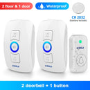 KERUI M525 Wireless Waterproof Doorbell Smart Home Security Welcome Chime Kit Door Bell Alarm LED Light Outdoor Button Battery