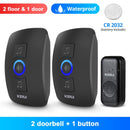 KERUI M525 Wireless Waterproof Doorbell Smart Home Security Welcome Chime Kit Door Bell Alarm LED Light Outdoor Button Battery