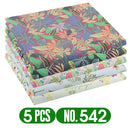 Teramila, 5 unidades por paquete, tela de algodón con estampado de flores para costura de vestidos, telas de retazos, artesanía DIY, costura acolchada