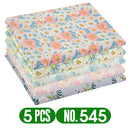 Teramila, 5 unidades por paquete, tela de algodón con estampado de flores para costura de vestidos, telas de retazos, artesanía DIY, costura acolchada
