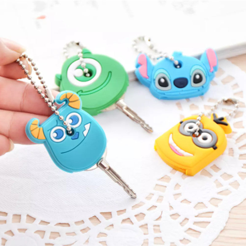 Cute Small Key Chain Pendant Key Cartoon Key Case Lovely Silicone Protective Cute Cover For Key Control Dust Cover Holder Decor