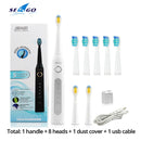 Seago Sonic Electric Toothbrush SG-507 Adult Timer Brush 5 Modes USB Charger Rechargeable Tooth Brushes Replacement Heads Set