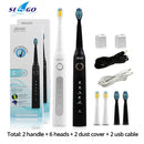 Seago Sonic Electric Toothbrush SG-507 Adult Timer Brush 5 Modes USB Charger Rechargeable Tooth Brushes Replacement Heads Set