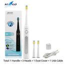 Seago Sonic Electric Toothbrush SG-507 Adult Timer Brush 5 Modes USB Charger Rechargeable Tooth Brushes Replacement Heads Set