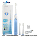 Seago Sonic Electric Toothbrush SG-507 Adult Timer Brush 5 Modes USB Charger Rechargeable Tooth Brushes Replacement Heads Set