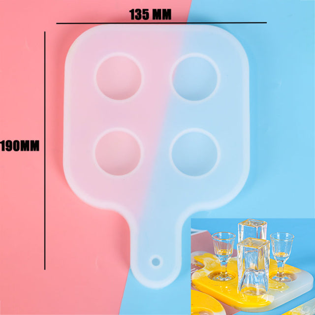 Moon Shape Wine Glass Tray Mold Candlestick Silicone Molds DIY Crystal Epoxy Resin Mould Ceramic Clay Casting Mold Home Decor