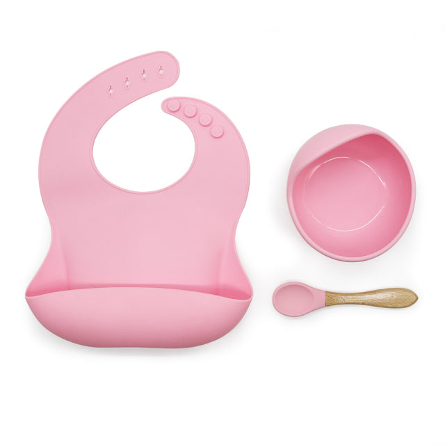 1Set Babyschale &amp; Lätzchen Personalisiertes Babygeschirr mit Namen Rutschfestes Geschirr Silikon Baby-Napfschale Geschirr BPA-frei für Babyteller