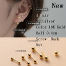 La Monada Sterling Silver Stud Earrings Women Two Ball Fine 925 Silver Jewelry Woman Earrings Stud Silver 999 Keep Piercing Nut