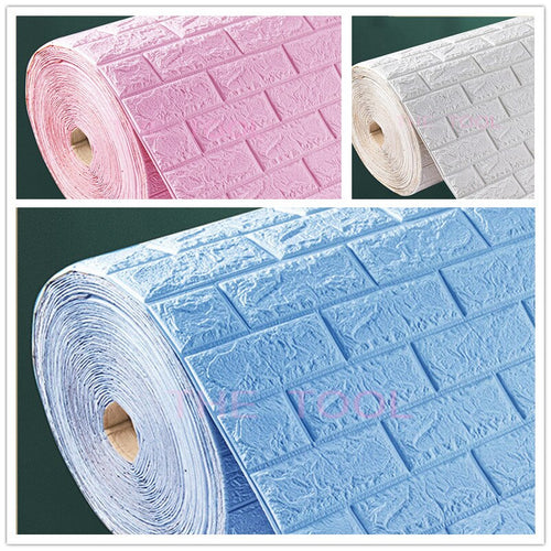 Self Adhesive Foam Wallpaper 3D Brick Wall Panel Living Room Brick Stickers Bedroom Kids Room Brick Papers Home Decoration