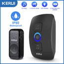 KERUI M525 Wireless Waterproof Doorbell Smart Home Security Welcome Chime Kit Door Bell Alarm LED Light Outdoor Button Battery