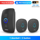 KERUI M525 Wireless Waterproof Doorbell Smart Home Security Welcome Chime Kit Door Bell Alarm LED Light Outdoor Button Battery