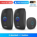 KERUI M525 Wireless Waterproof Doorbell Smart Home Security Welcome Chime Kit Door Bell Alarm LED Light Outdoor Button Battery
