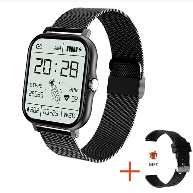 2021 Neue Frauen Smartwatch Männer 1,69 "Farbbildschirm Full Touch Fitness Tracker Männer Anruf Smart Clock Damen für Android IOS + BOX