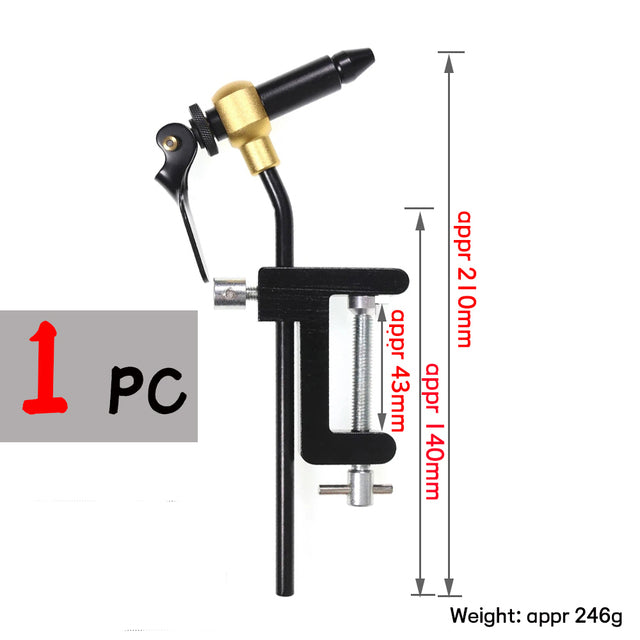 Wifreo Rotary Fly Tying Vise Tools Brass C-clamp Rotating Hook Tool Steel Whip finisher Bobbin Thread Holder Basic Fly Hook Tool